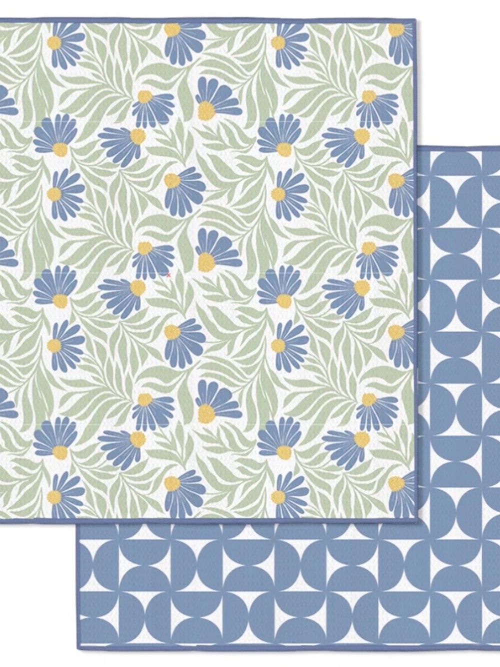WERKSHOPPE STUDIO Quick-Dry BLUE CONEFLOWER Microfiber Dishcloth | 4 PACK | NEW